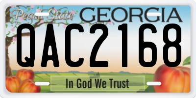 GA license plate QAC2168
