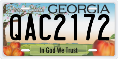 GA license plate QAC2172