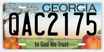 GA license plate QAC2175