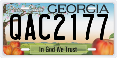 GA license plate QAC2177