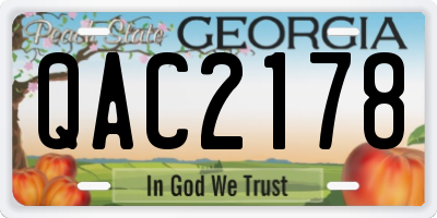 GA license plate QAC2178