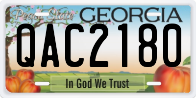 GA license plate QAC2180