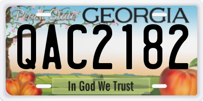 GA license plate QAC2182