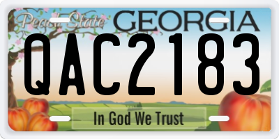 GA license plate QAC2183