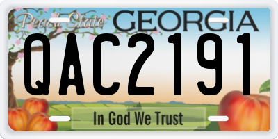 GA license plate QAC2191