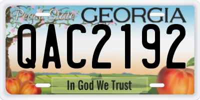 GA license plate QAC2192