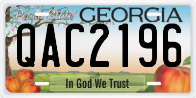 GA license plate QAC2196
