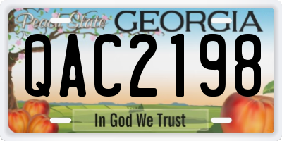 GA license plate QAC2198