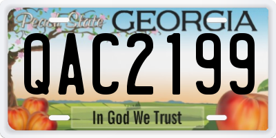 GA license plate QAC2199