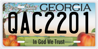 GA license plate QAC2201