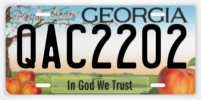GA license plate QAC2202