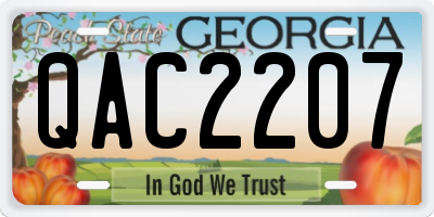GA license plate QAC2207