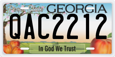 GA license plate QAC2212