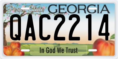 GA license plate QAC2214