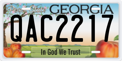 GA license plate QAC2217