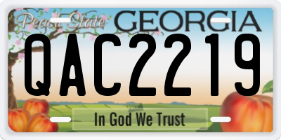 GA license plate QAC2219