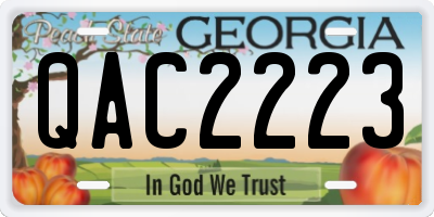 GA license plate QAC2223