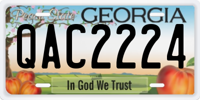 GA license plate QAC2224