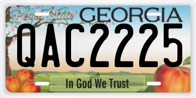 GA license plate QAC2225