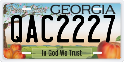 GA license plate QAC2227