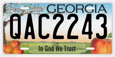 GA license plate QAC2243