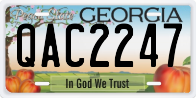GA license plate QAC2247