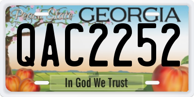 GA license plate QAC2252
