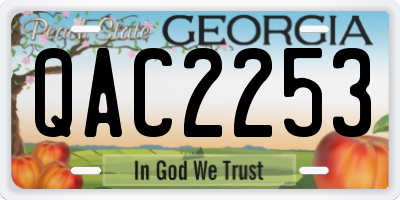 GA license plate QAC2253