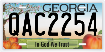 GA license plate QAC2254