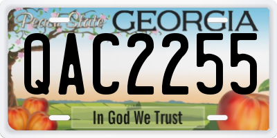 GA license plate QAC2255