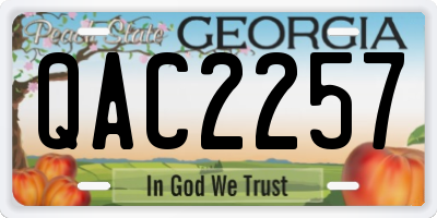 GA license plate QAC2257