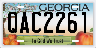 GA license plate QAC2261
