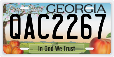 GA license plate QAC2267