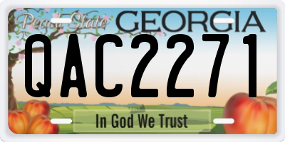 GA license plate QAC2271