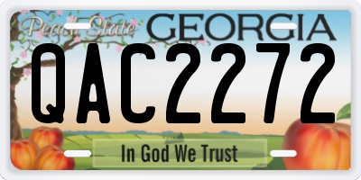 GA license plate QAC2272