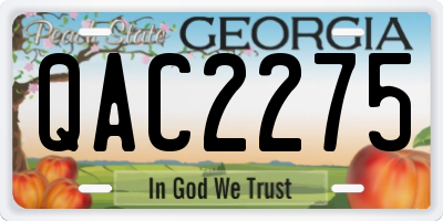 GA license plate QAC2275