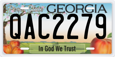 GA license plate QAC2279
