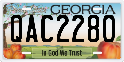 GA license plate QAC2280