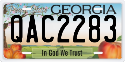GA license plate QAC2283