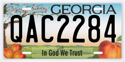 GA license plate QAC2284