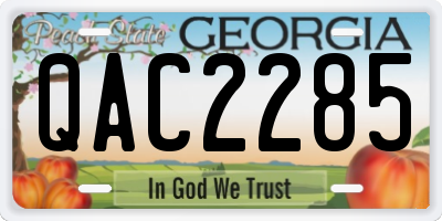 GA license plate QAC2285