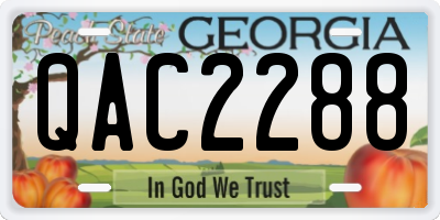 GA license plate QAC2288