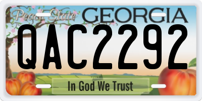 GA license plate QAC2292