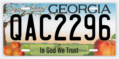 GA license plate QAC2296