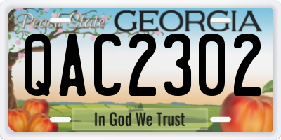 GA license plate QAC2302