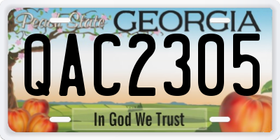 GA license plate QAC2305