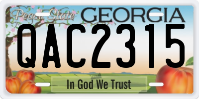 GA license plate QAC2315