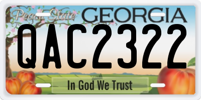 GA license plate QAC2322