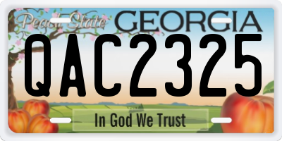 GA license plate QAC2325