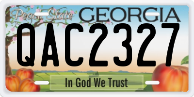 GA license plate QAC2327